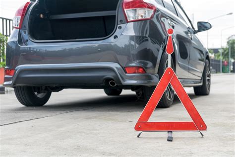 Broken car sign on a road with a broken down car 7133062 Stock Photo at ...