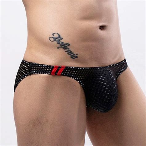 Men S Sexy Pouch G String Thongs Mesh Swim Low Rise Bikini Briefs Underwear US EBay