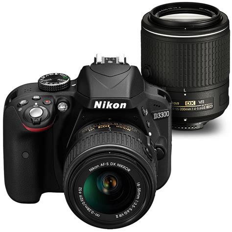 Nikon D3300 Dslr Camera 18 55mm Vr Ii 55 200mm Nikkor Lens 16gb