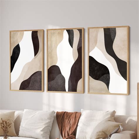 Abstract Wall Art Set of 3 3 Piece Wall Art Neutral Wall - Etsy