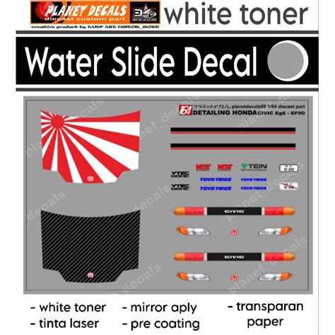 Decal Hot Wheels Detailing Honda Civic Ef Karbon Japan White Toner Shopee Singapore