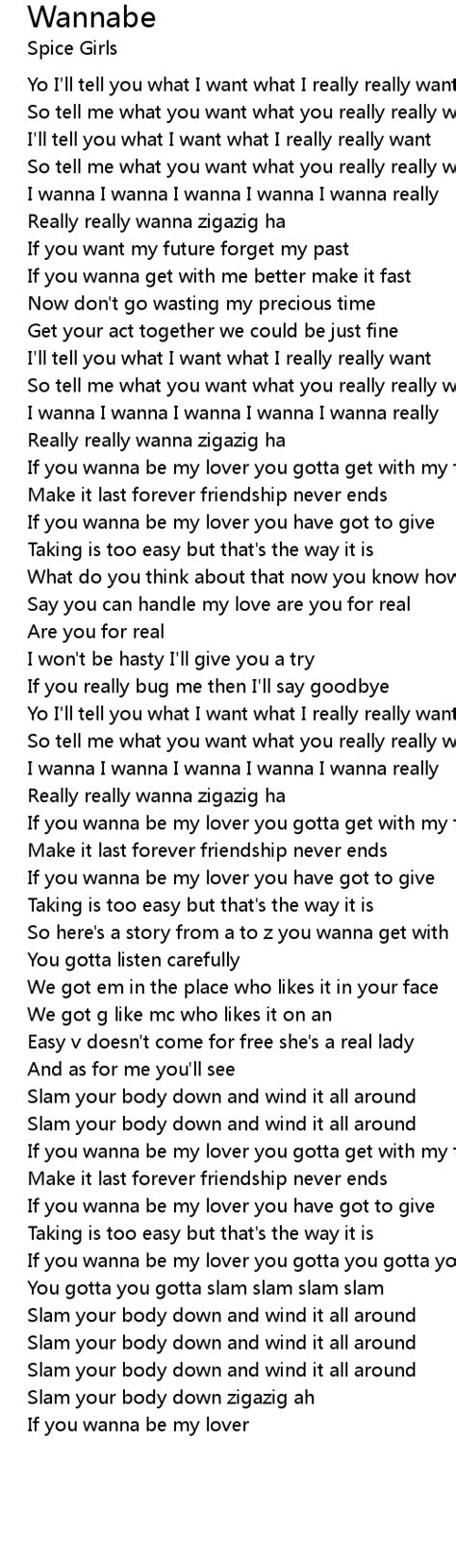 Wannabe Lyrics - Follow Lyrics