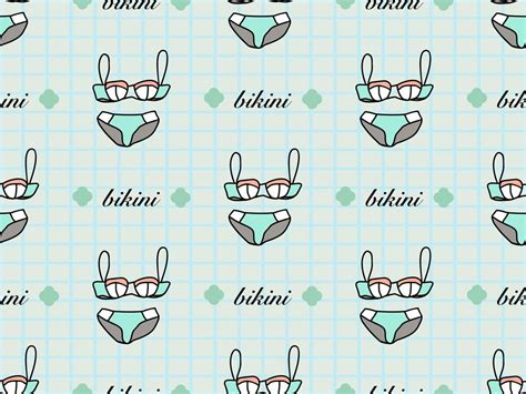Bikini Cartoon Character Seamless Pattern On Green Background Vector Art At Vecteezy