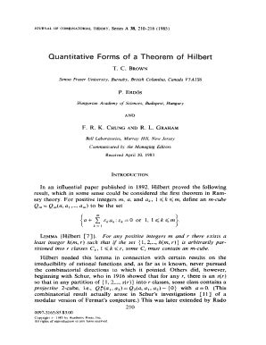 Fillable Online Math Ucsd Quantitative Forms Of A Theorem Of Hilbert