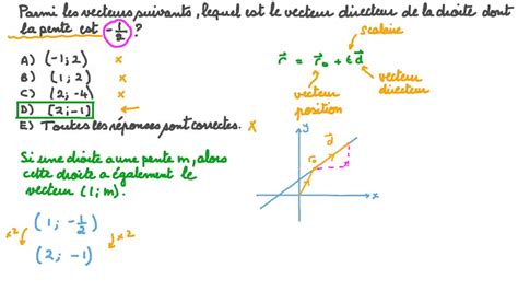 Vid O Question D Terminer Le Vecteur Directeur Dune Droite Tant