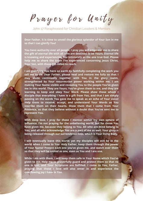 Prayer for Unity Prayer Cards