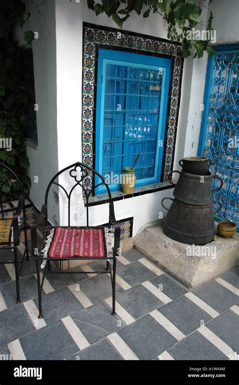 Dar El Annabi Traditional House In Sidi Bou Said City Tunisia Stock