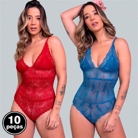 Kit Body Sexy Lingerie Transparente Decote Sensual Blogueira Casual Shopee Brasil