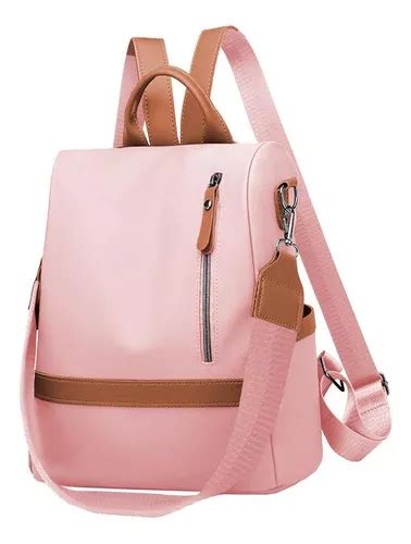 Bolsa Feminina Mochila Trabalho Fechamento Antifurto Pr Tica Cor Rosa