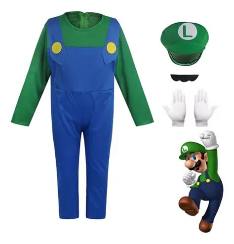 Disfraz Super Mario Bross Y Luigi Superheroe Niño Halloween Para Niños