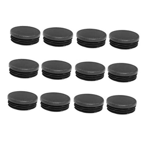 12 Pieces 1 3 4 Inch Round Plastic Plug Tubing Post End Caps Black