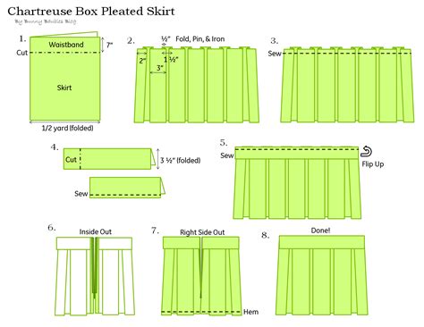 Chartreuse Pleated Skirt Sewing Tutorial Diy Sewing And Fashions