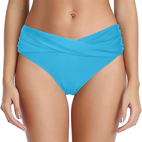 Swim Shorts Women Bikini Bottom Twist Front Swimsuit Ruched Bathing