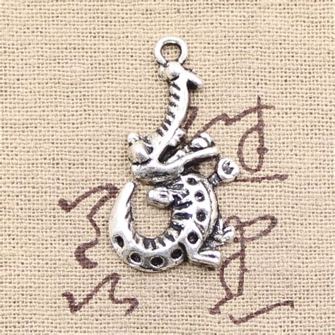 12pcs Charms Alligator Crocodile 34x18mm Antique Silver Color Plated