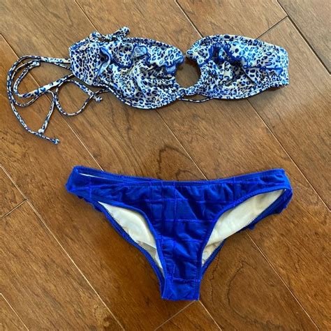 Tyler Rose Swimwear Swim Tyler Rose Blue Leopard Bikini Worn Once Poshmark