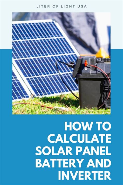 How To Calculate Solar Panel Battery And Inverter