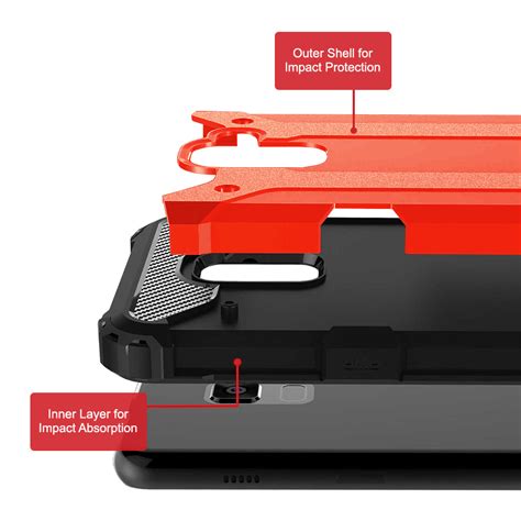 Military Defender Shockproof Case For Galaxy A Red