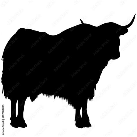 Yak Silhouette Vector Graphics Stock Vector | Adobe Stock