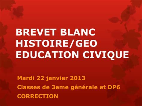 Brevet Histoire Geo Education Civique 2013 Aperçu Historique