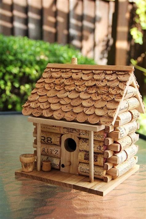 Wine Cork Birdhouse Cute Manualidades Con Corchos Manualidades Con