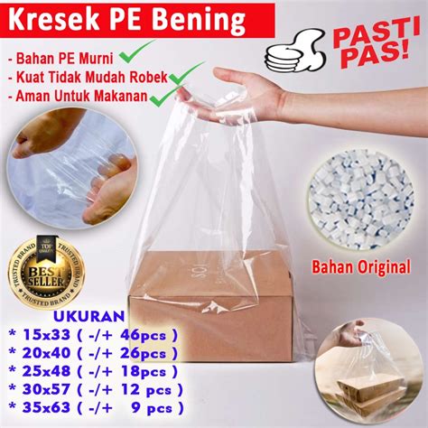 Jual Plastik Kresek PE Bening Kantong Kresek PE Bening TRANSPARAN