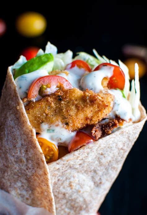 Fried Chicken Wraps With Homemade Ranch Dressing These Wraps Taste Amazing And Are Easy To