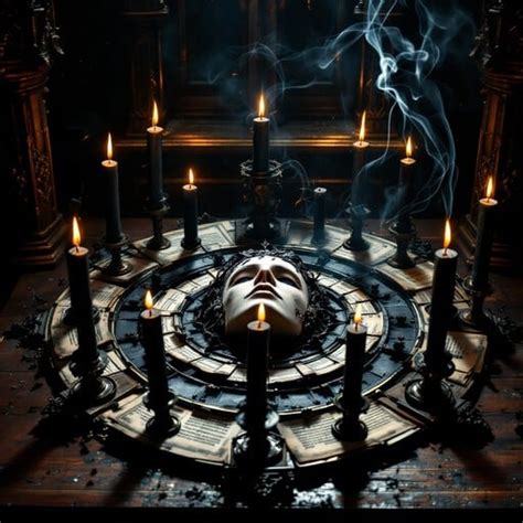dark ritual scene image gothic ritual mask   stockcake