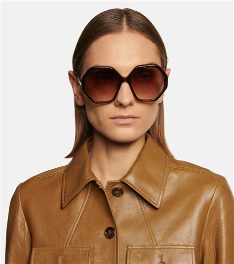 Chloe Esther Hexagonal Sunglasses Chloe