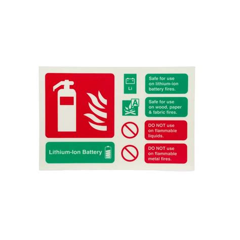 FireShield LFX Lithium Ion Fire Extinguisher ID Sign Landscape FPS