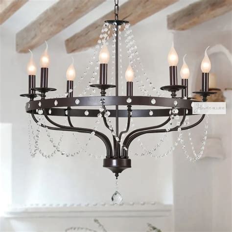 Fashion Crystal Pendant Light Wrought Iron Candle Pendant Light New