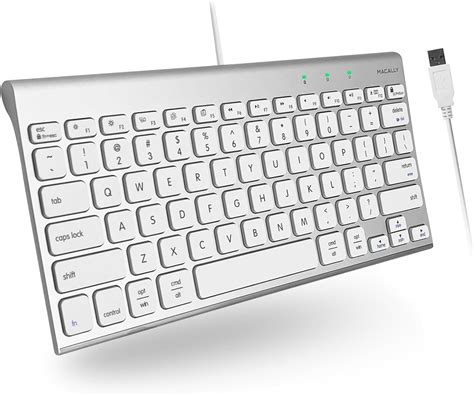 Macally Usb Wired Keyboard For Mac And Windows Pc Space Saving Compatible Small Apple Keyboard