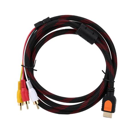 Teissuly HDMI to RCA Cable, 1080P 5ft/1.5m HDMI Male to 3-RCA Video ...
