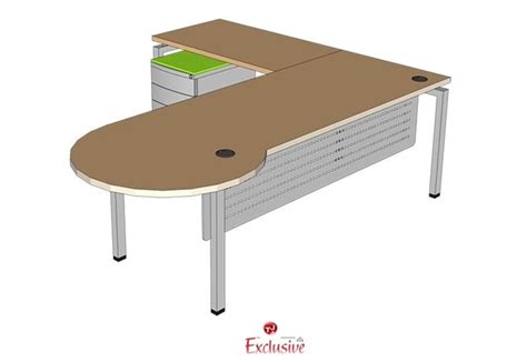 The Office Leader Peblo L Shape P Top Steel Office Desk Workstation