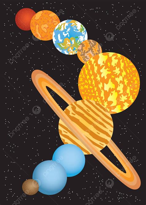 Nine Planets Of Solar System Science System Mars Vector Science