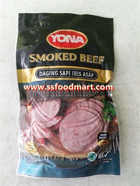 Yona Daging Sapi Iris Asap Smoked Beef 12 Pcs 250 Gr SS Food Mart