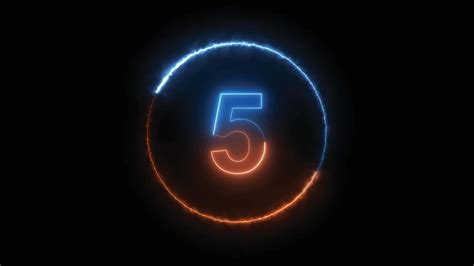 Number Five symbol neon sign vector. Number Five template neon icon ...