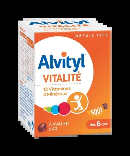 Alvityl Vitalité Comprimés à Avaler Vitamines Goût Chocolat