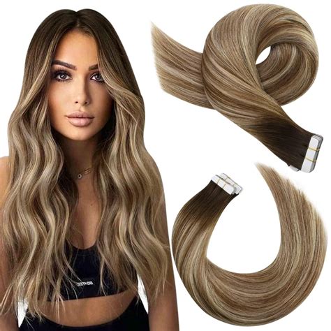 Amazon Moresoo Tape In Human Hair Extensions Ombre Tape In