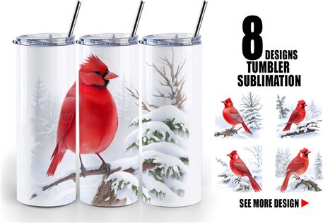 Tumbler Watercolor Red Cardinal Bird Graphic By Artnoy Creative Fabrica