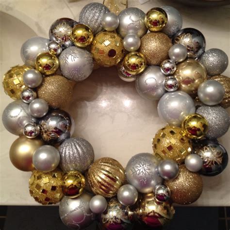 Silver And Gold Balls Haha Balls Ornament Wreath Silver