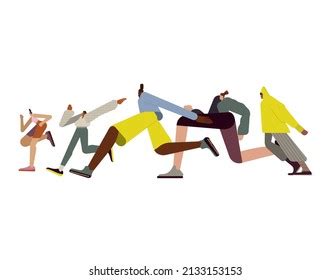 Crowd People Running Fast Use Web Stock Vector (Royalty Free ...