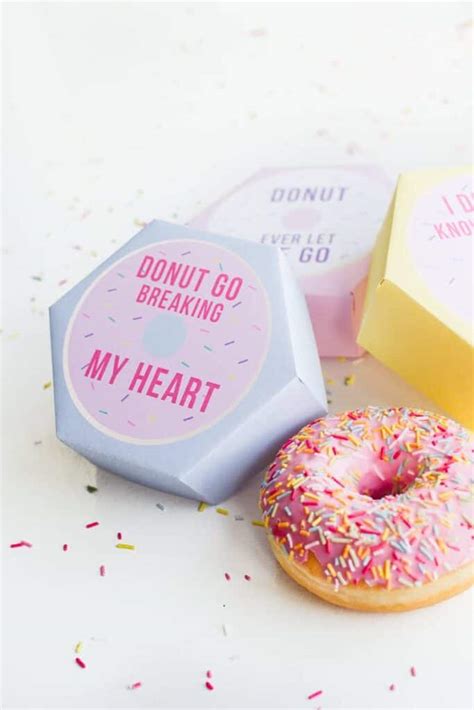 Free Printable Fun Pun Donut Boxes For Your Valentine Bespoke Bride Wedding Blog