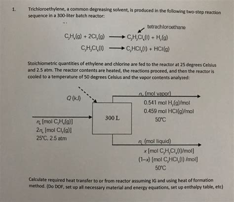 Trichloroethylene A Common Degreasing Solvent Is Chegg