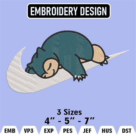 Pokemon Nike Snorlax Nike Embroidery Files Nike Embroidery Inspire