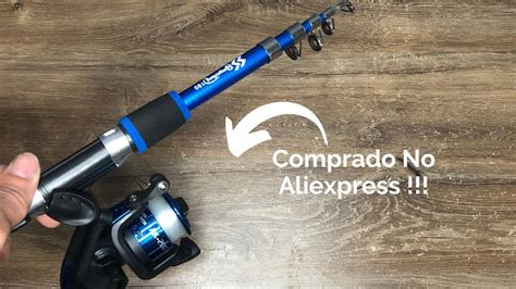 Kit Vara De Pesca Telescopia Molinete Comprada No Aliexpress