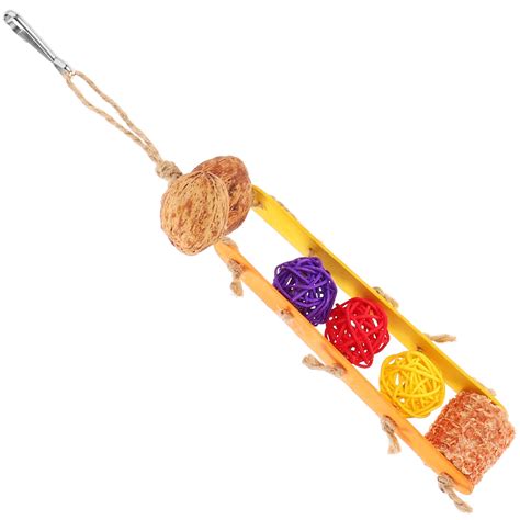 Parrot Chewing Toy Hanging Bird Beak Grinding Plaything Wooden Parakeet