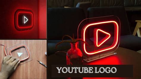 how to make neon sign youtube logo | neon light youtube logo - YouTube