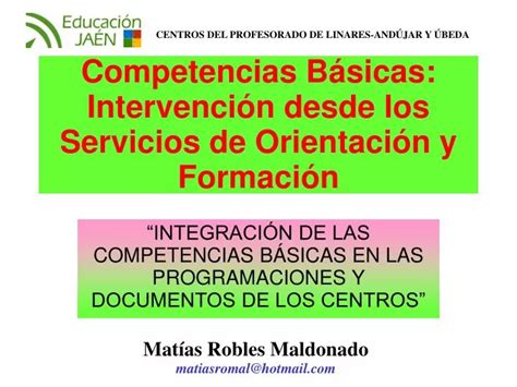 PPT Competencias Básicas Intervención desde los Servicios de