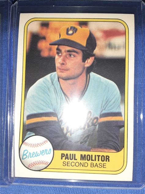 1981 Fleer PAUL MOLITOR Baseball Card 515 Milwaukee Brewers HOF FREE