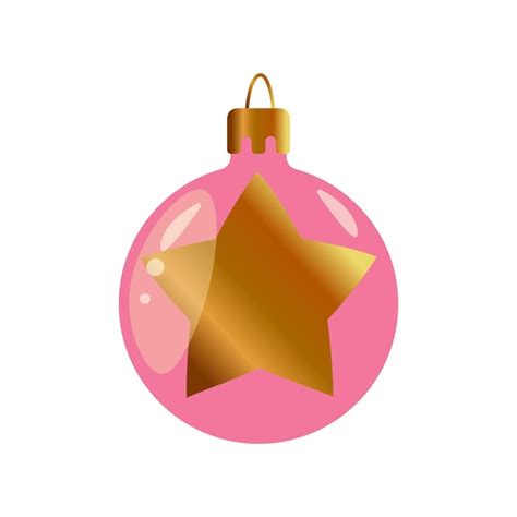 Premium Vector Pink Christmas Tree Toy Isolated On A Transparent